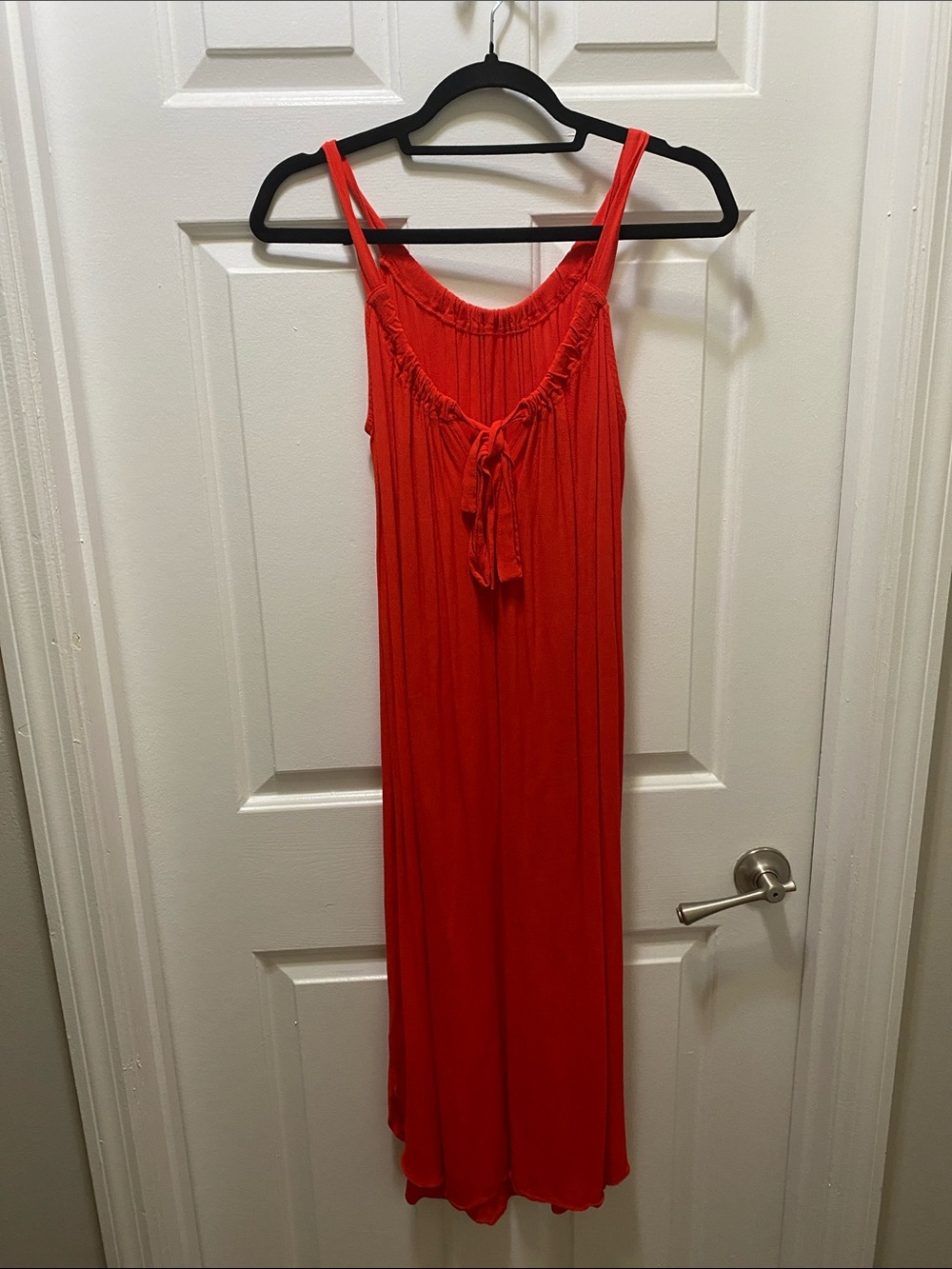 Soprano Vibrant Red Sleeveless Maxi with Tie-Front (M)